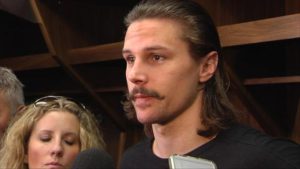 Erik Karlsson sports a modern hockey player mustache