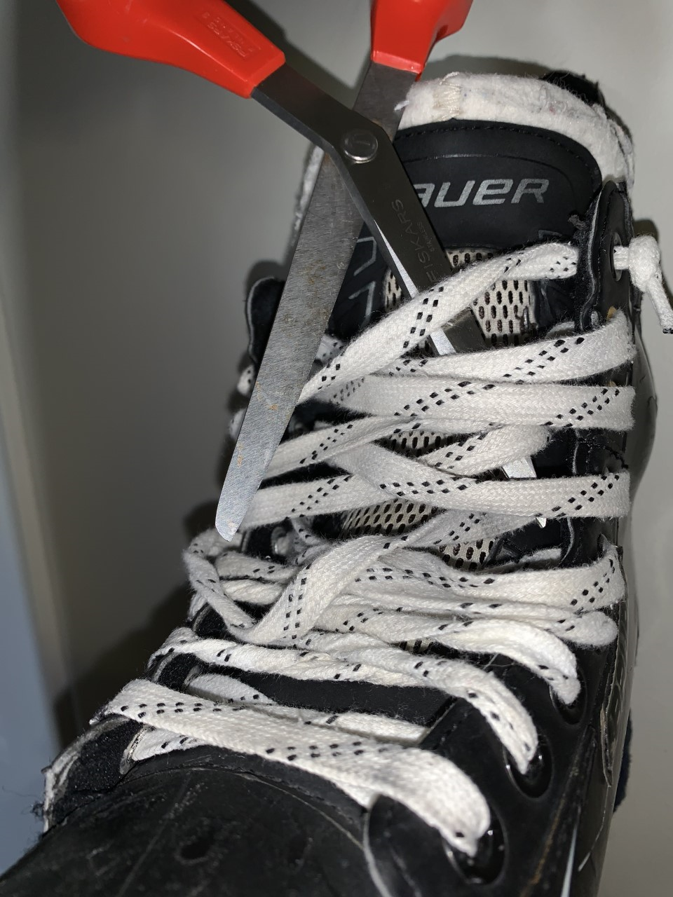 Cutting a teammate's laces is considered one of the great hockey pranks